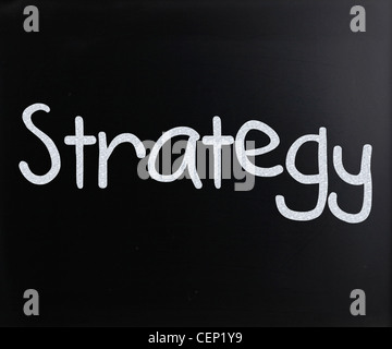 Text handwritten with white chalk on a blackboard Stock Photo