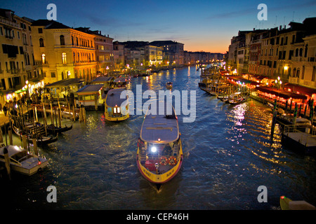 The Grand Canal in Venice by night Stock Photo