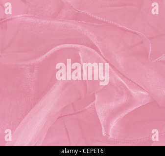 Pink sheer folded fabric background Stock Photo