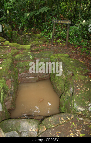 Tombs, known as the 'Tumbas de Cajon,' Guayabo Archaeological Site, Costa Rica Stock Photo