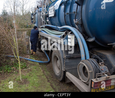 Binder septic tank tanker vehicle non hazardous product Stock Photo
