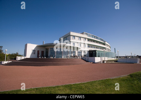 The Midland Hotel, an Art-Deco classic on the seafront in Morecambe Bay. Stock Photo