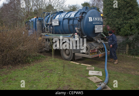 Binder septic tank tanker vehicle non hazardous product Stock Photo