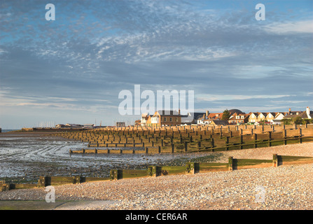 A view along the beach at Whitstable in Kent. Stock Photo