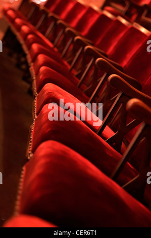 Rows of theatre seats in Blackpool. Stock Photo