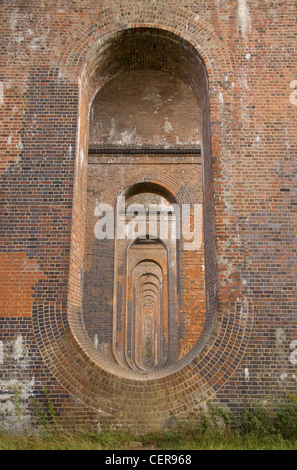Brick piers of the Ouse Valley Viaduct supporting the London to Brighton railway line near Balcombe. Stock Photo