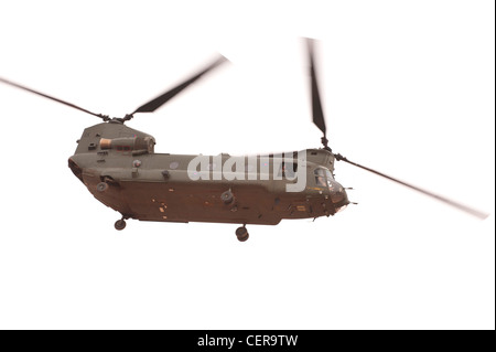 RAF Chinook helicopters on maneuvers in Moroccan desert, training for deployment to Afghanistan. Stock Photo