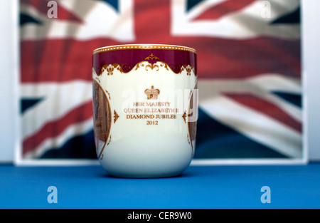 Queen Elizabeth II Diamond Jubilee souvenirs, London 2012 Stock Photo