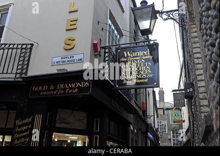Antique Jewellers shops in The Lanes Brighton UK Stock Photo