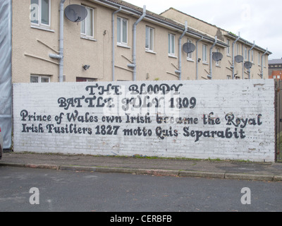 sectarian mural in loyalist shankill in belfast northern ireland Stock Photo