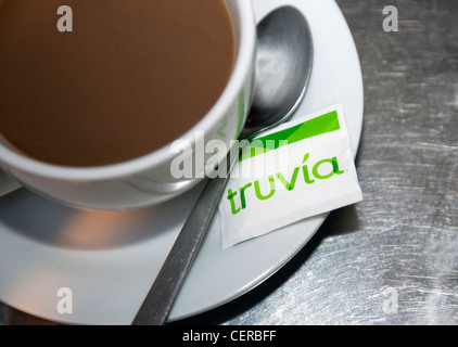 Sweetener made from Stevia plant leaf Stock Photo