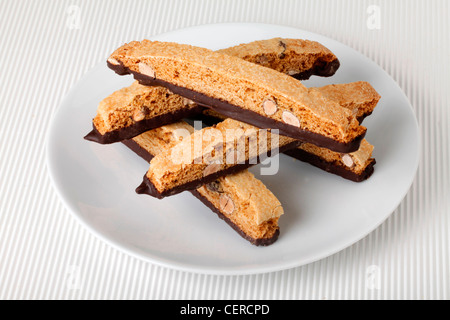 ITALIAN CHOCOLATE BISCOTTI Stock Photo