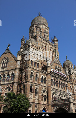 India, Maharashtra, Mumbai, Brihanmumbai Municipal Corporation Building, Stock Photo