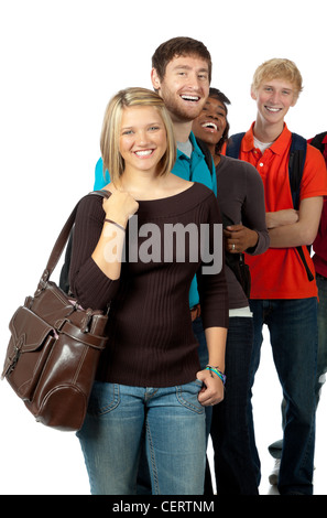 Multicultural College students, friends male and female Stock Photo