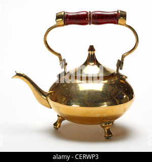 retro brass teapot Stock Photo