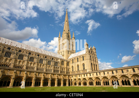 Norwich Cathedral on a bright summers day. Stock Photo