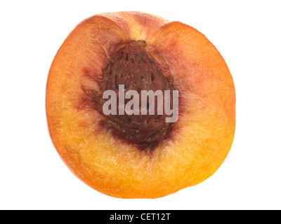 Healthy Fresh Ripe Juicy Stone Fruit Peach, Isolated Against White Background, With Clipping Path And No People Stock Photo