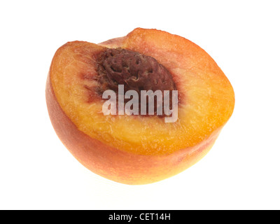 Healthy Fresh Ripe Juicy Stone Fruit Peach, Isolated Against White Background, With Clipping Path And No People Stock Photo