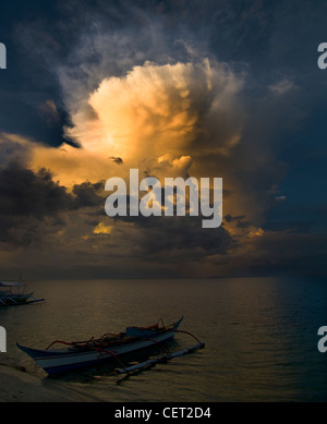 Dramatic sunset in The Philippines. Stock Photo