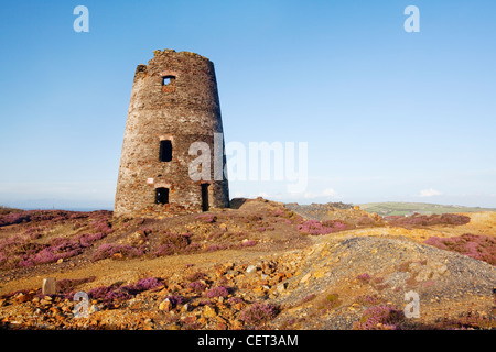 The remains of a mill from the Parys Mountain Amlwch Copper Mine on the Isle of Anglesey. The former copper mine, once the large Stock Photo