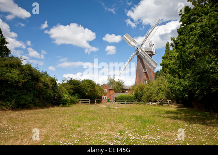 Buttrum's Mill (Trott's Mill) built in 1836, a Grade ll listed tower mill that has been restored to working order. Stock Photo