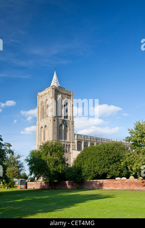 The medieval church of St Mary Magdalene, known as the Cathedral of the Fens, in the village of Gedney. Stock Photo