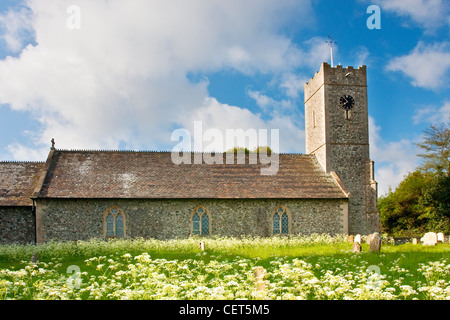 St James church on a bright spring day in Dunwich. Stock Photo