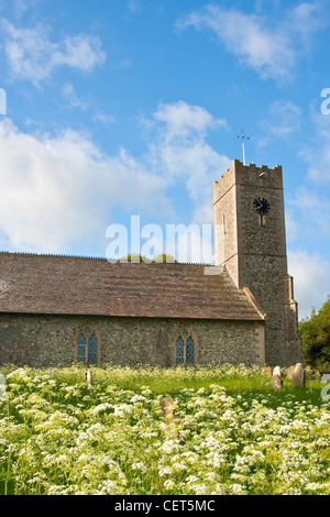 St James church on a bright spring day in Dunwich. Stock Photo