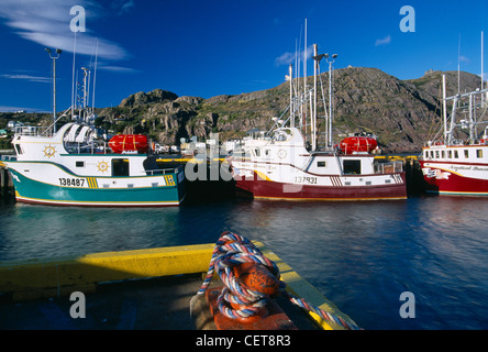 fishing boats in St John's Harbour, Newfoundland, Canada Stock Photo