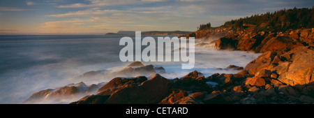 coastline at dawn, Lakies Head, Cape Breton Highlands National Park, nr Ingonish, Nova Scotia, Canada Stock Photo