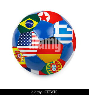 World cup football with nations flags isolated on a white Stock Photo