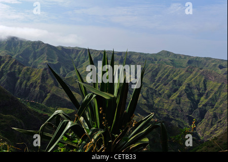 Mountains Serra Malugueta,  Santiago, Cape Verde Islands, Africa Stock Photo