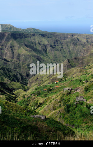 Mountains Serra Malugueta,  Santiago, Cape Verde Islands, Africa Stock Photo