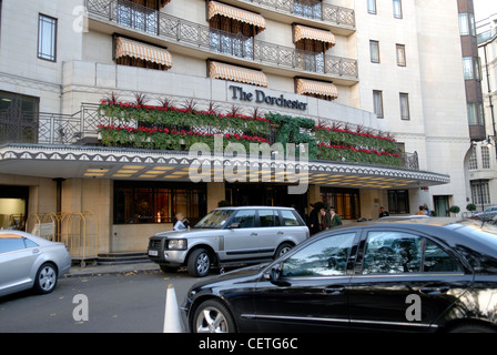 The Dorchester. The Dorchester Hotel opened on 18 April 1931 and was created by Sir Malcolm McAlpine and Sir Frances Towle. Stock Photo