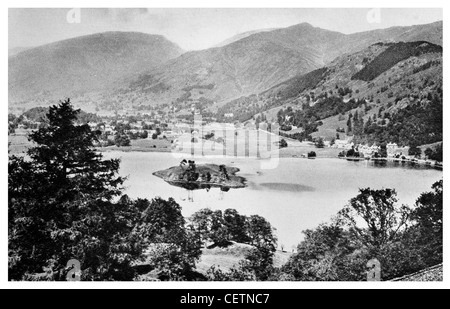 Grasmere Lake and Village Stock Photo