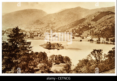 Grasmere Lake and Village Stock Photo