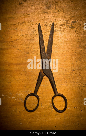 old rusty pair of scissors Stock Photo