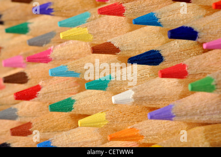 Colored Pencils Macro Stock Photo