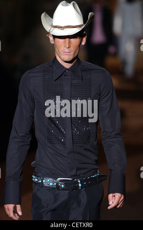 DSquared Milan Menswear S S Cowboy style fashion Stock Photo