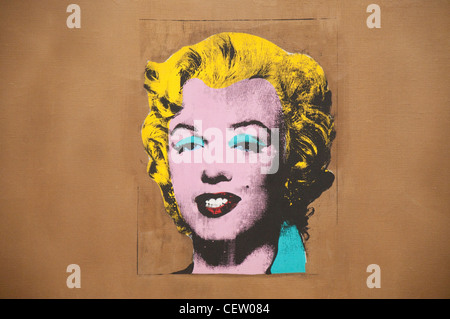 Gold Marilyn by Andy Warhol at the Museum of Modern Art (MOMA) in New York City, USA Stock Photo