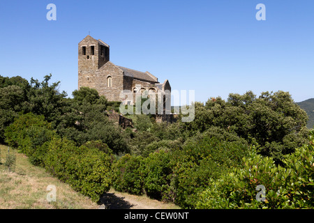The Romanesque Monastery of Prieurè - Serrabone Priory Stock Photo