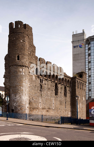 UK, Wales, Swansea, castle ruins in city centre Stock Photo