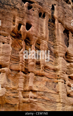 A close up image of rock strata making up the Southern Alps mountains ...