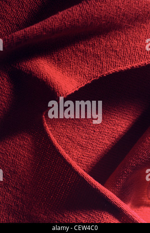 Red fabric textile texture close up Stock Photo