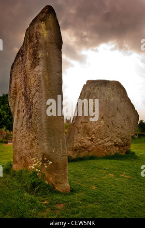 Standing stones, Avebury The Avebury ring is the oldest stone ring that is known to be in existence anywhere in the world Stock Photo