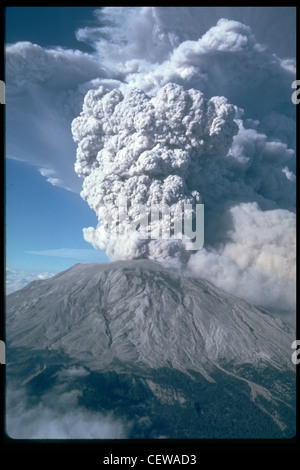 Five more explosive eruptions of Mount St. Helens occurred in 1980 (after May 18), including this spectacular event of July 22. This eruption sent pumice and ash 6 to 11 miles (10-18 kilometers) into the air, and was visible in Seattle, Washington, 100 miles (160 kilometers) to the north. The view here is from the south. Stock Photo