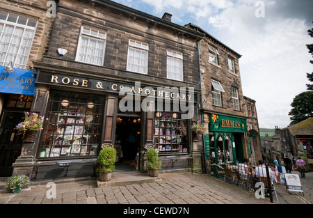 Rose and Co, Apothecary shop, Haworth High Street, West Yorkshire. Stock Photo