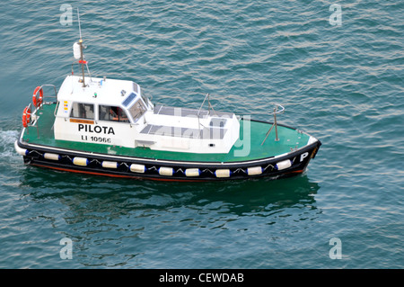 Pilot Boat Livorno Italy Mediterranean Europe Guide Stock Photo