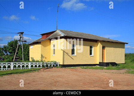 wanted building on rural railway station Stock Photo