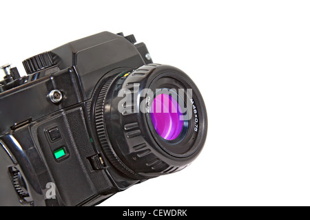 aging camera on white background Stock Photo